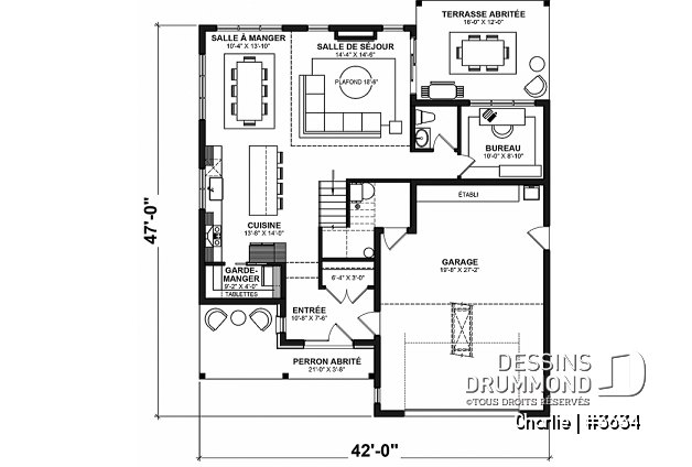 Rez-de-chaussée - Maison Farmhouse 3 chambres, 2.5 salles de bain, garage double avec établi - Charlie