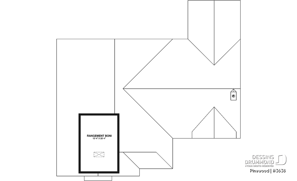 Rangement boni - Grand plain-pied avec 3 chambres, bureau, garage, vestiaire, garde-manger, plafond cathédral, foyer - Pinewood