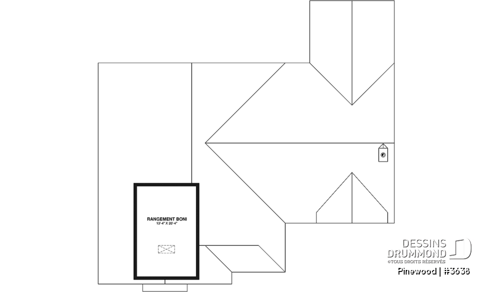 Rangement boni - Grand plain-pied avec 3 chambres, bureau, garage, vestiaire, garde-manger, plafond cathédral, foyer - Pinewood