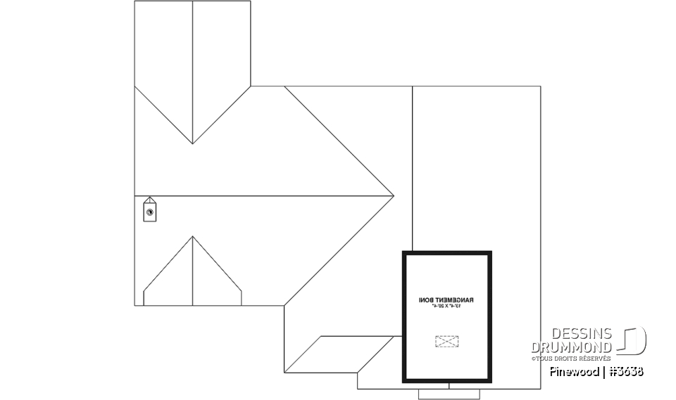 Rangement boni - Grand plain-pied avec 3 chambres, bureau, garage, vestiaire, garde-manger, plafond cathédral, foyer - Pinewood