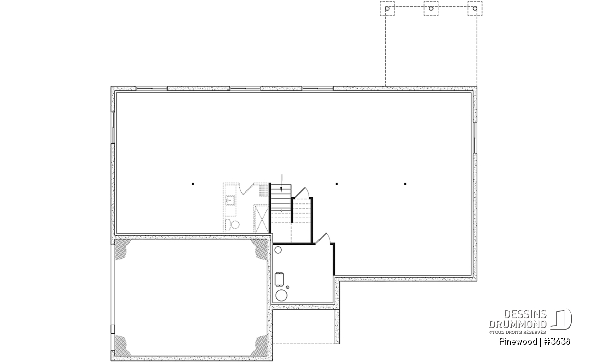 Sous-sol - Grand plain-pied avec 3 chambres, bureau, garage, vestiaire, garde-manger, plafond cathédral, foyer - Pinewood