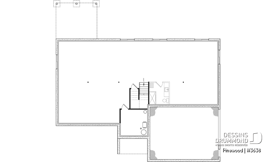 Sous-sol - Grand plain-pied avec 3 chambres, bureau, garage, vestiaire, garde-manger, plafond cathédral, foyer - Pinewood