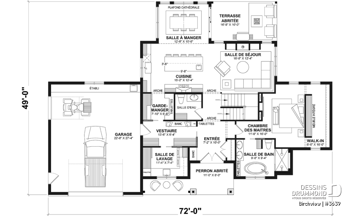Rez-de-chaussée (Optionel $) - Superbe maison d'inspiration campagne française, fabuleuse suite parentale au RDC - Birchview