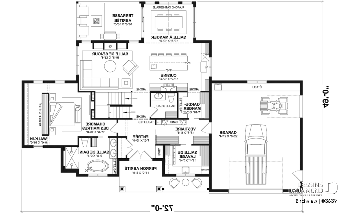 Rez-de-chaussée (Optionel $) - Superbe maison d'inspiration campagne française, fabuleuse suite parentale au RDC - Birchview