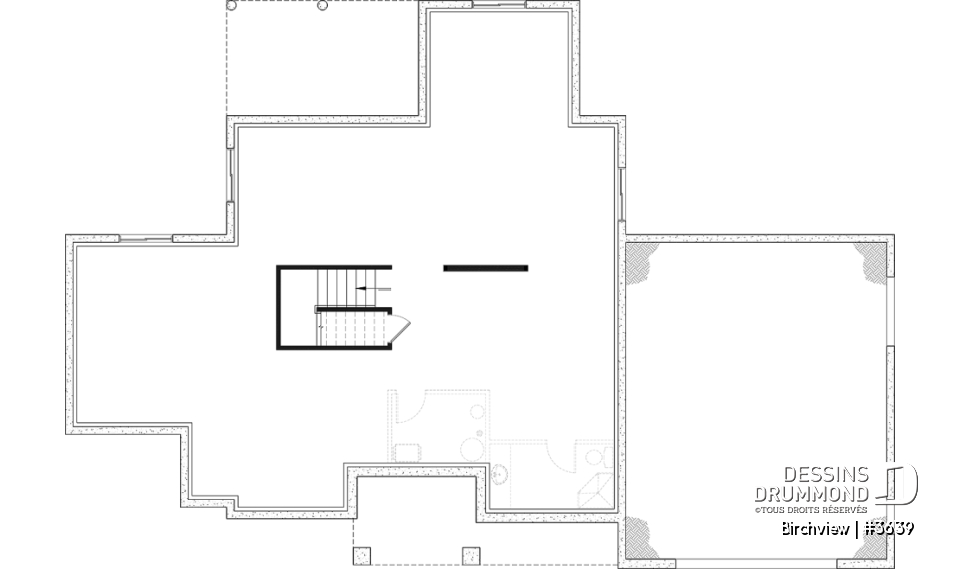 Sous-sol aménageable (Optionel $) - Superbe maison d'inspiration campagne française, fabuleuse suite parentale au RDC - Birchview
