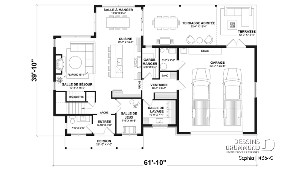 Rez-de-chaussée - Maison Farmhouse à étage avec garage double, 3 chambres et magnifique vue panoramique à l'arrière de la maison - Sophia