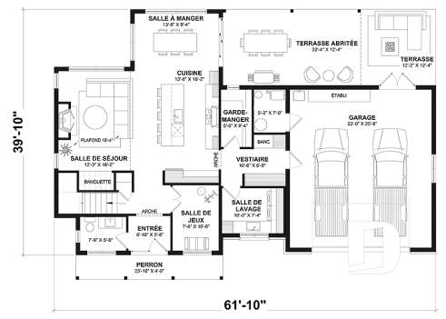 Rez-de-chaussée - Maison Farmhouse à étage avec garage double, 3 chambres et magnifique vue panoramique à l'arrière de la maison - Sophia