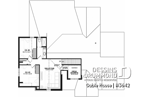 Étage - Maison style Moderne Français sur dalle proposant garage, 3 à 4 chambres, aire ouverte, vestiaire et plus! - Gable House