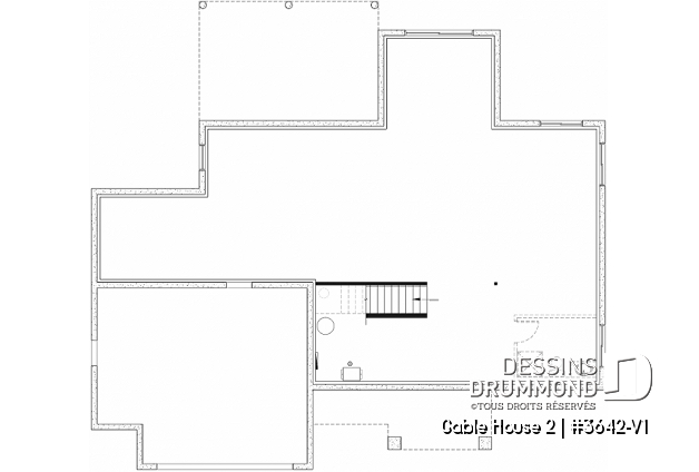 Sous-sol aménageable - Plan de maison classique à étage, 4 + chambres, garage double et sous-sol optionnel - Gable House 2