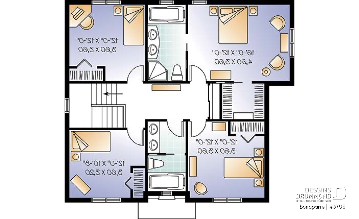 Étage - Maison spacieuse de 4 chambres avec bureau à domicile, 2,5 salles de bain, îlot à la cuisine, walk-in étage - Bonaparte