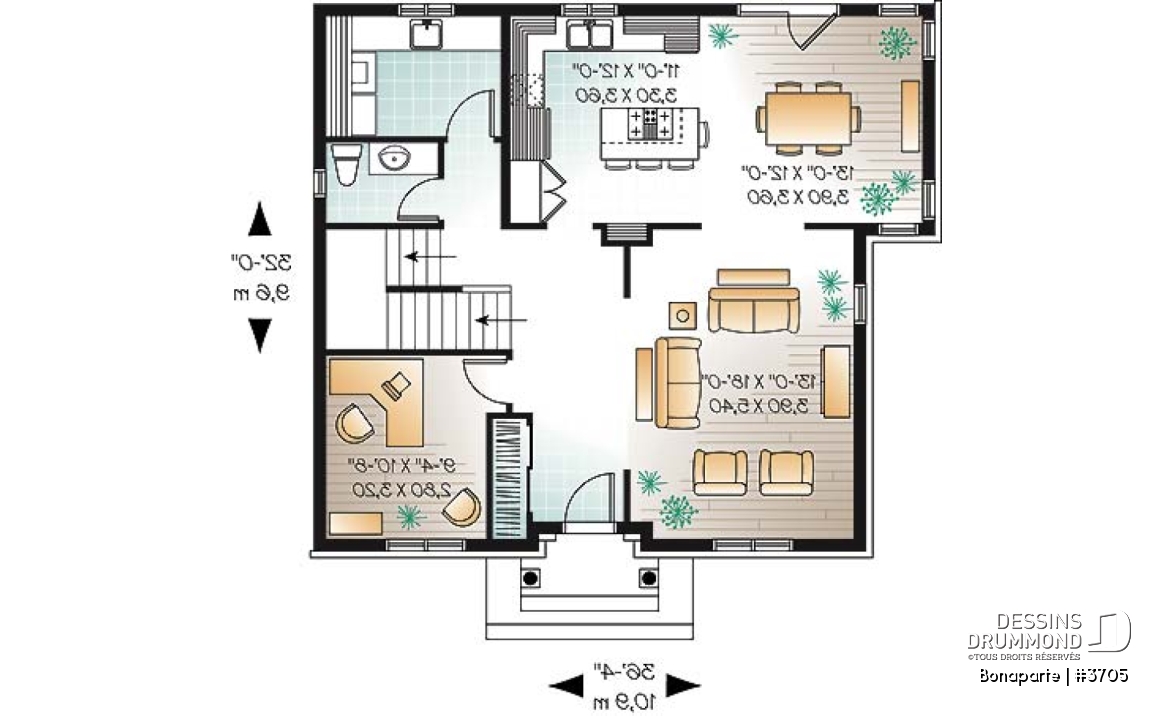 Rez-de-chaussée - Maison spacieuse de 4 chambres avec bureau à domicile, 2,5 salles de bain, îlot à la cuisine, walk-in étage - Bonaparte