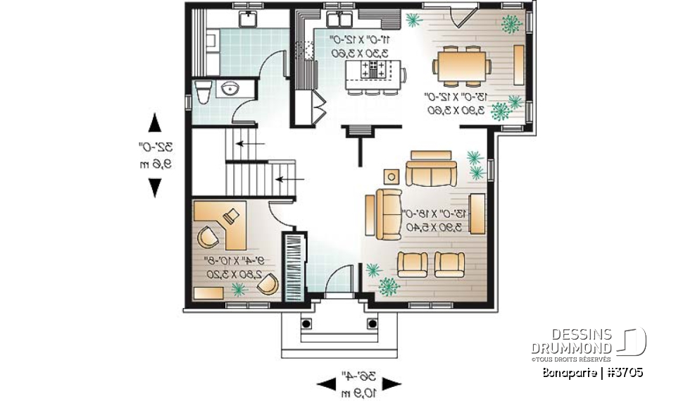 Rez-de-chaussée - Maison spacieuse de 4 chambres avec bureau à domicile, 2,5 salles de bain, îlot à la cuisine, walk-in étage - Bonaparte