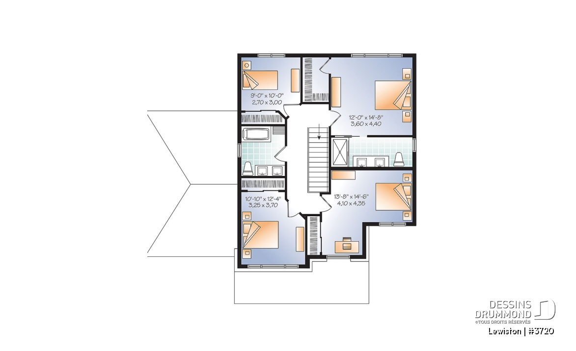 Étage - Maison familiale à 4 chambres et 3 salles de bain, aire ouverte lumineuse, garage intégré, terrasse arrière - Lewiston