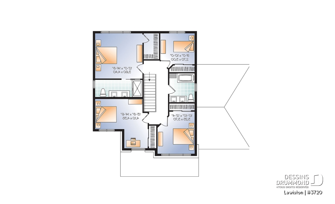 Étage - Maison familiale à 4 chambres et 3 salles de bain, aire ouverte lumineuse, garage intégré, terrasse arrière - Lewiston