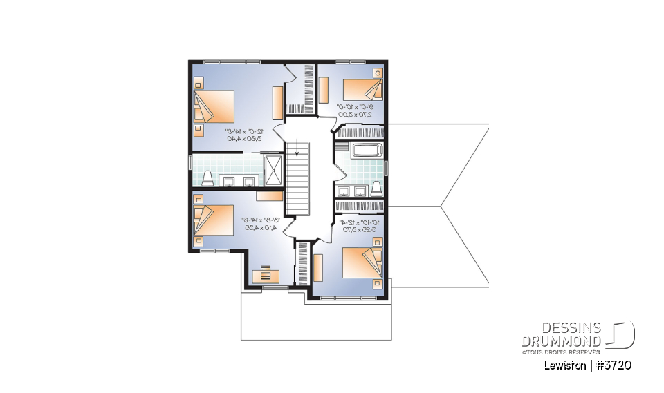 Étage - Maison familiale à 4 chambres et 3 salles de bain, aire ouverte lumineuse, garage intégré, terrasse arrière - Lewiston