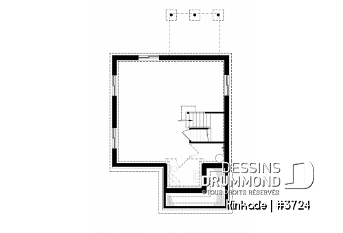 Sous-sol - Maison style moderne rustique tendance, plancher à aire ouverte, 3 chambres, grande salle de bain, buanderie - Kinkade