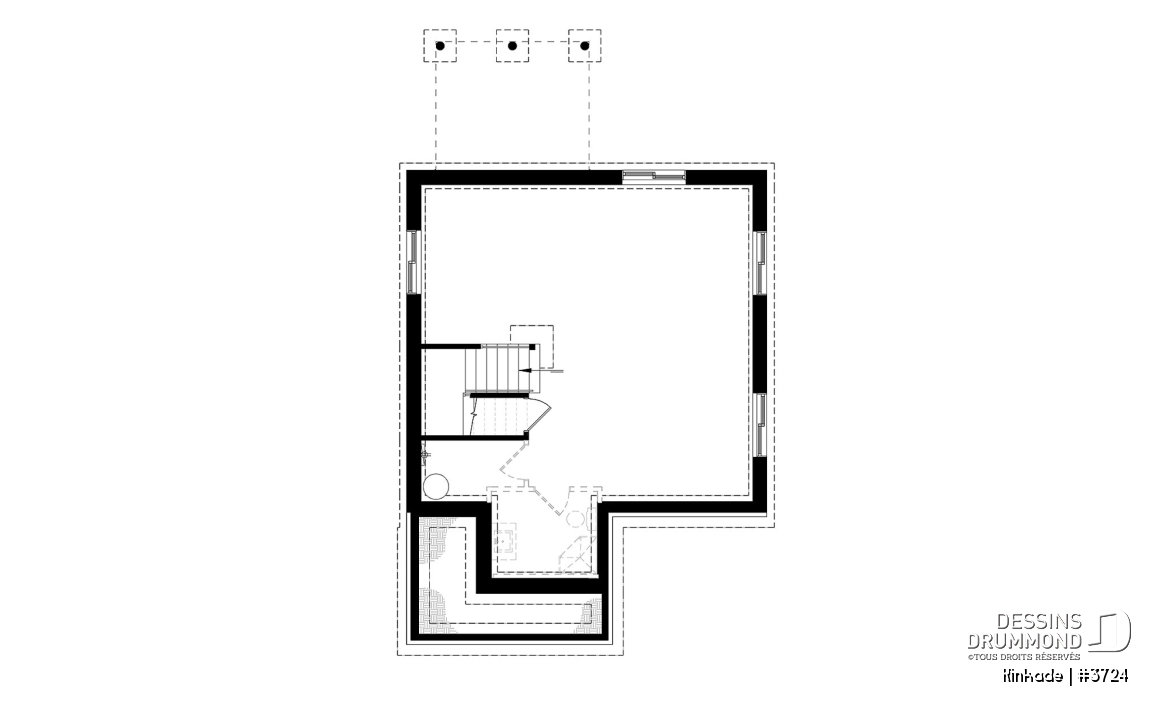 Sous-sol - Maison style moderne rustique tendance, plancher à aire ouverte, 3 chambres, grande salle de bain, buanderie - Kinkade
