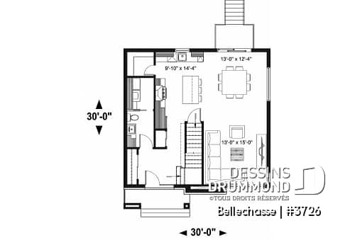 Rez-de-chaussée - Maison moderne à étage, plancher spacieux, superbe cuisine avec garde-manger et îlot, 3 chambres bon format - Bellechasse