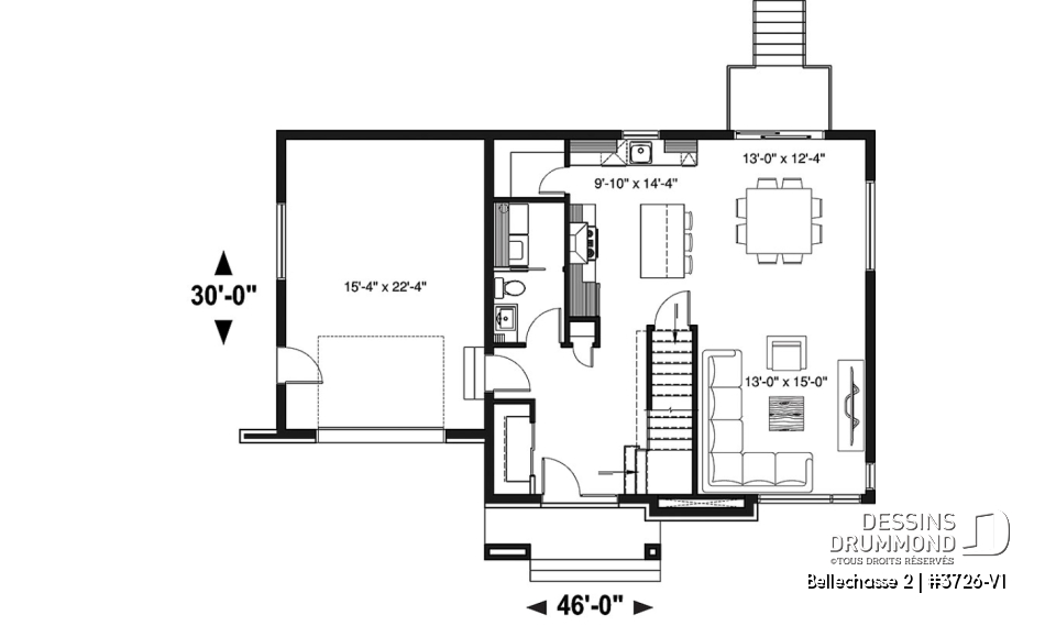 Rez-de-chaussée - Maison contemporaine 3-4 chambres, garage, plancher spacieux, cuisine, garde-manger et îlot, sous-sol aménagé - Bellechasse 2