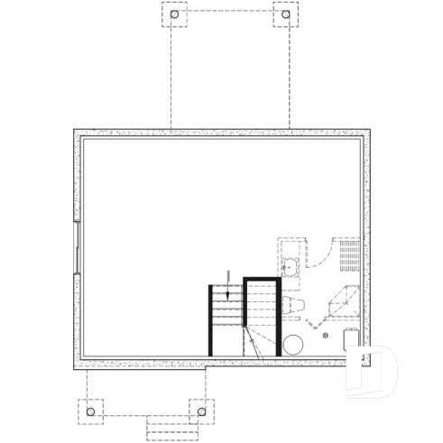 Sous-sol - Maison contemporaine très économique de 2 étages, 3 chambres, vestiaire, superbe cuisine à aire ouverte - Milot