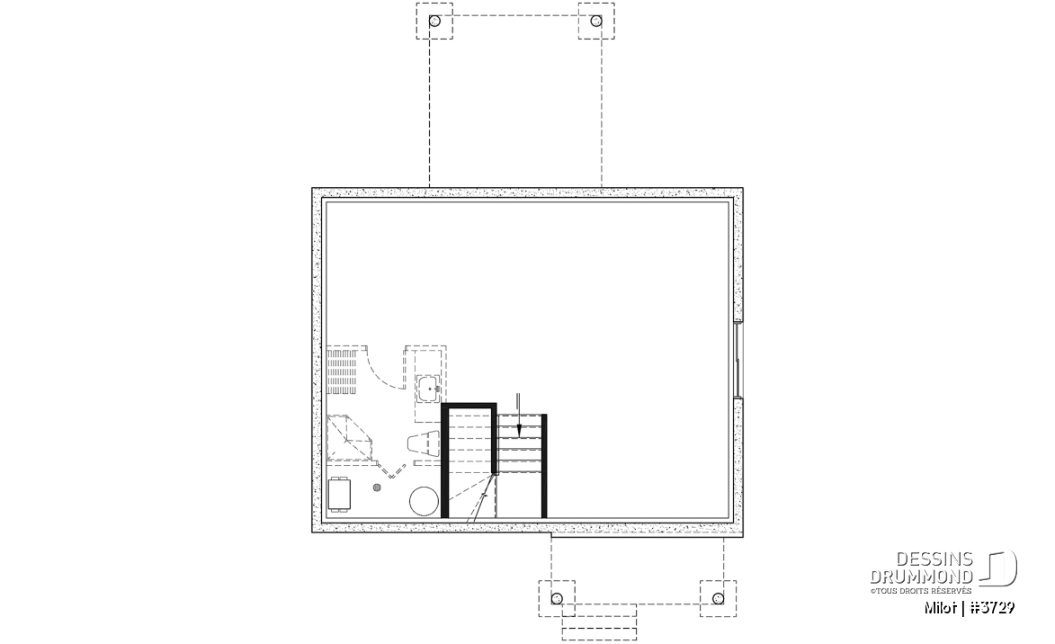 Sous-sol - Maison contemporaine très économique de 2 étages, 3 chambres, vestiaire, superbe cuisine à aire ouverte - Milot