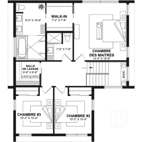 Étage - Belle maison de style scandinave minimaliste, 3 à 5 chambres + bureau, sous-sol optionnel - Freya