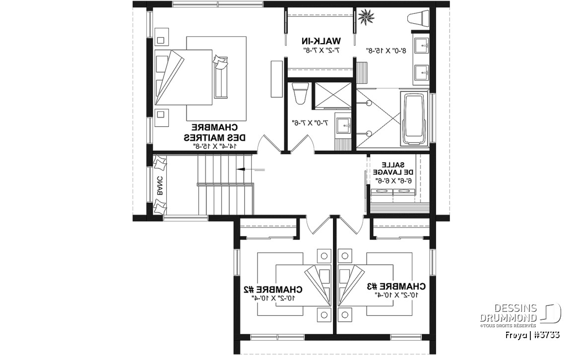 Étage - Belle maison de style scandinave minimaliste, 3 à 5 chambres + bureau, sous-sol optionnel - Freya
