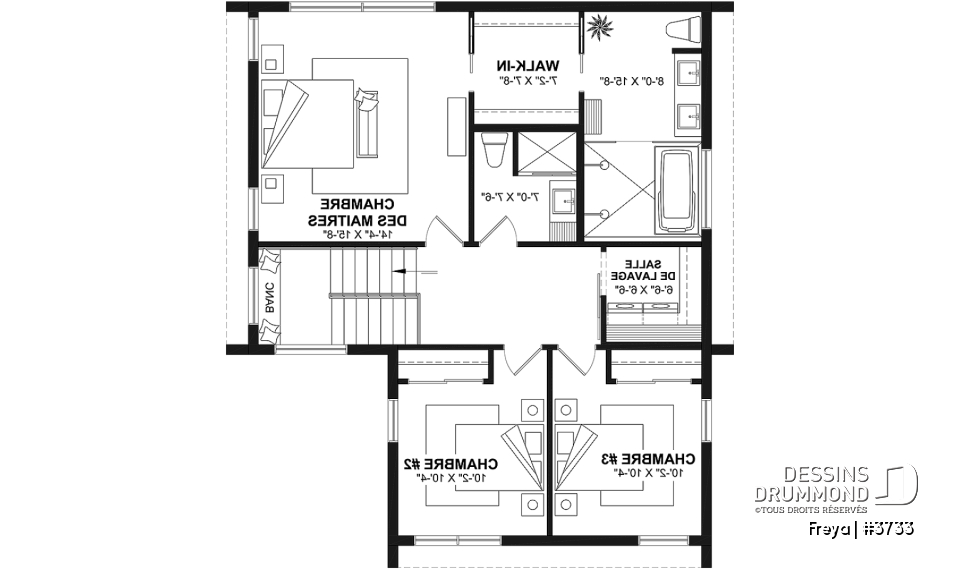 Étage - Belle maison de style scandinave minimaliste, 3 à 5 chambres + bureau, sous-sol optionnel - Freya