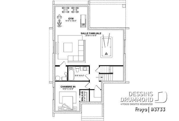 Sous-sol - Belle de style scandinave minimaliste, 4 chambres + bureau, sous-sol aménagé - Freya
