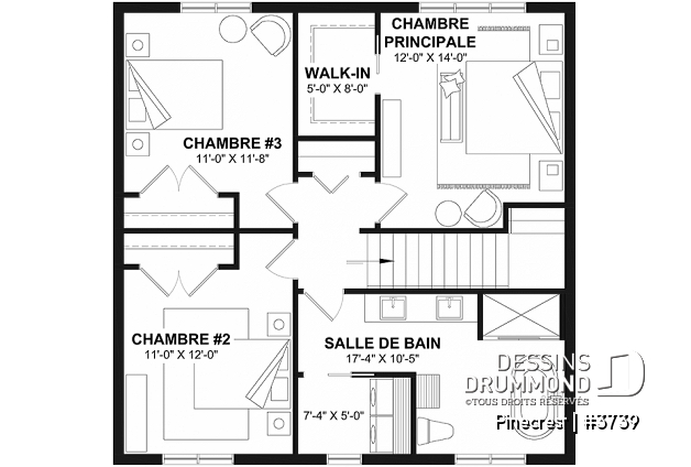 Étage - Maison moderne rustique 2 étages économique proposant 3 chambres, bureau, grand vestiaire et garde-manger - Pinecrest