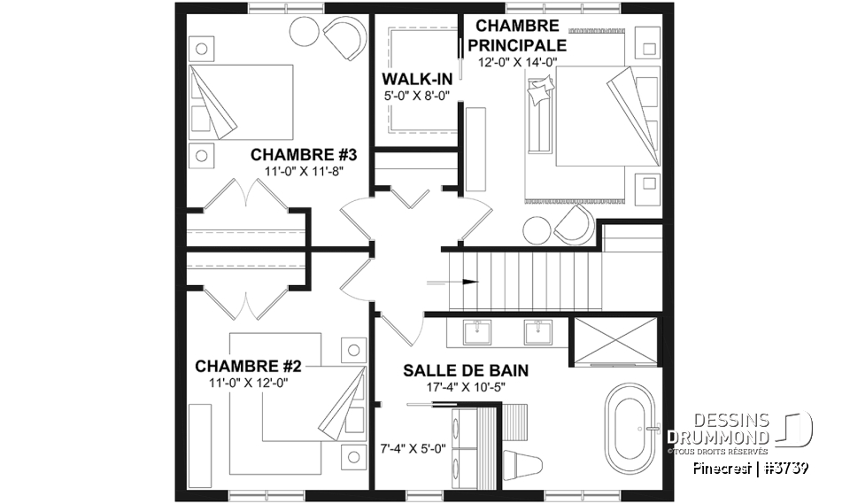 Étage - Maison moderne rustique 2 étages économique proposant 3 chambres, bureau, grand vestiaire et garde-manger - Pinecrest