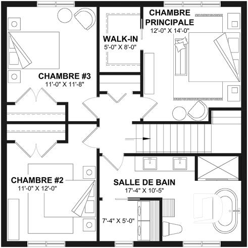 Étage - Maison moderne rustique 2 étages économique proposant 3 chambres, bureau, grand vestiaire et garde-manger - Pinecrest