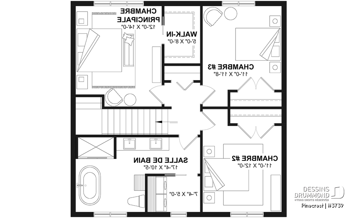 Étage - Maison moderne rustique 2 étages économique proposant 3 chambres, bureau, grand vestiaire et garde-manger - Pinecrest