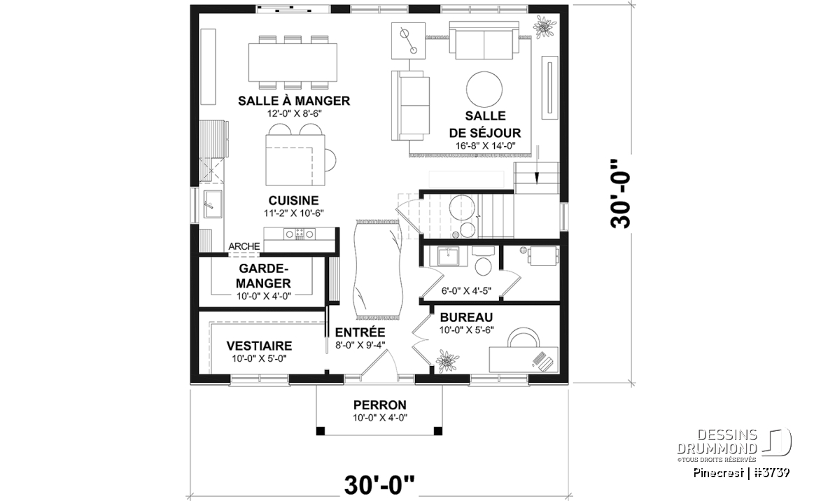 Rez-de-chaussée - Maison moderne rustique 2 étages économique proposant 3 chambres, bureau, grand vestiaire et garde-manger - Pinecrest