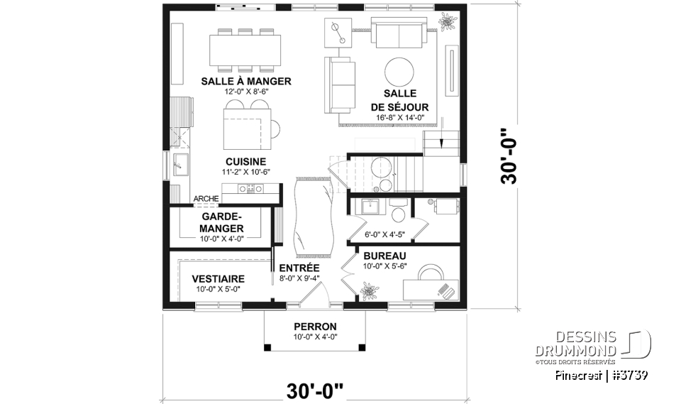 Rez-de-chaussée - Maison moderne rustique 2 étages économique proposant 3 chambres, bureau, grand vestiaire et garde-manger - Pinecrest