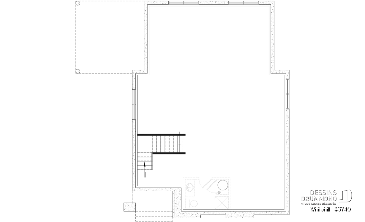Sous-sol aménageable (Optionel $) - Maison à étage sur dalle de béton, aire ouverte et salle de jeux au rez-de-chaussée, 3 chambres - Whitehill