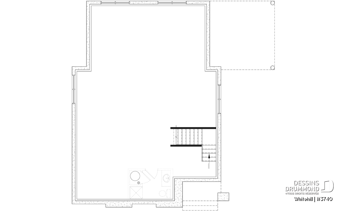 Sous-sol aménageable (Optionel $) - Maison à étage sur dalle de béton, aire ouverte et salle de jeux au rez-de-chaussée, 3 chambres - Whitehill