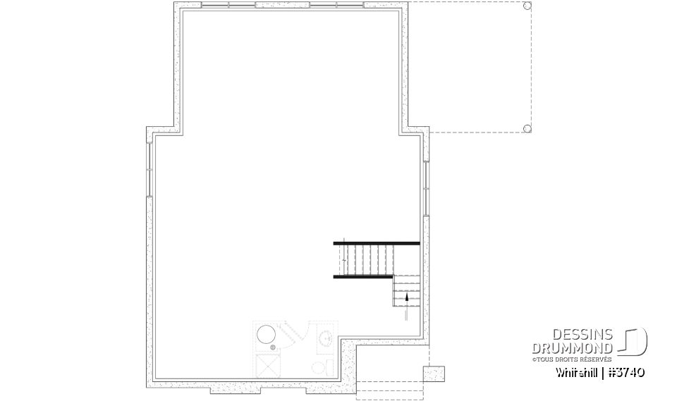 Sous-sol aménageable (Optionel $) - Maison à étage sur dalle de béton, aire ouverte et salle de jeux au rez-de-chaussée, 3 chambres - Whitehill