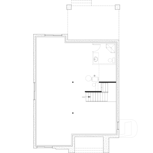 Sous-sol aménageable - Plan maison moderne 3 à 5 chambres, bureau, 2.5 sdb, suite des parents à l'étage, s-sol aménagé optionnel ($) - Tiago