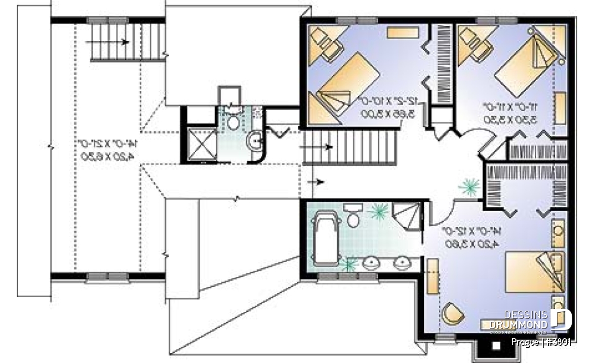 Étage - Maison champêtre avec espace boni, 3 chambres, 2 salled de séjour, foyer, grande cuisine avec îlot - Prague