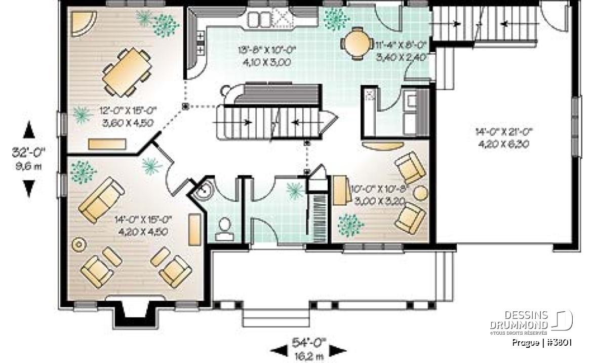 Rez-de-chaussée - Maison champêtre avec espace boni, 3 chambres, 2 salled de séjour, foyer, grande cuisine avec îlot - Prague