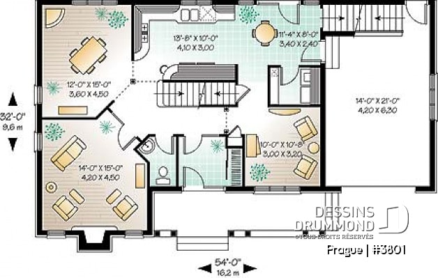 Rez-de-chaussée - Maison champêtre avec espace boni, 3 chambres, 2 salled de séjour, foyer, grande cuisine avec îlot - Prague