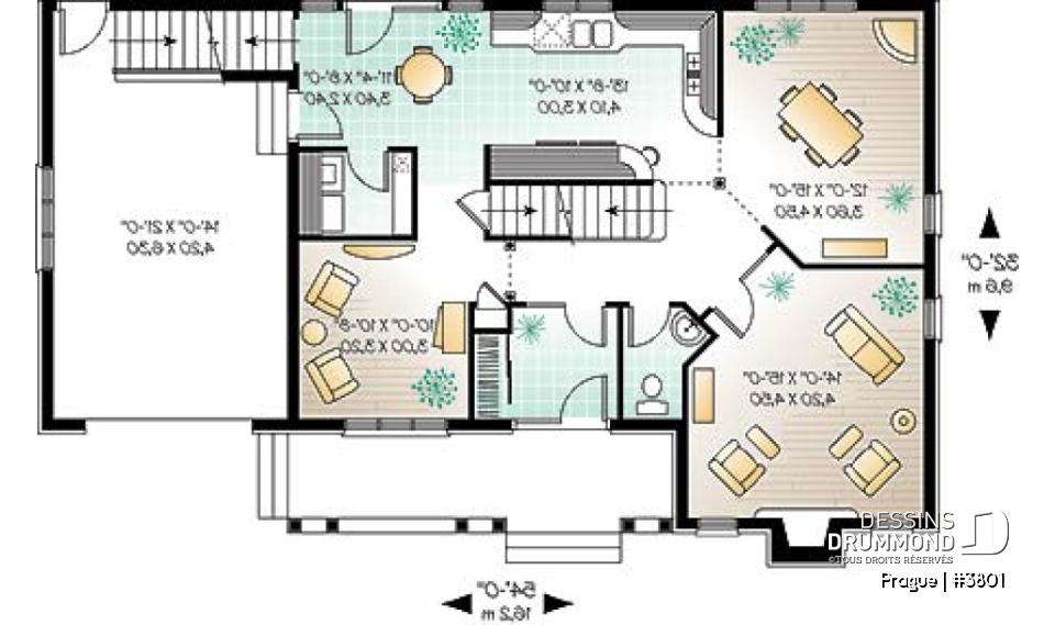 Rez-de-chaussée - Maison champêtre avec espace boni, 3 chambres, 2 salled de séjour, foyer, grande cuisine avec îlot - Prague