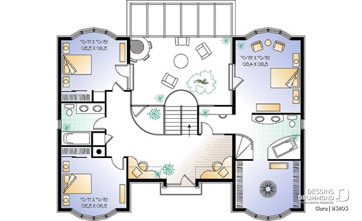 Étage - Maison avec cinéma maison, salle détente avec spa en solarium, balcon intérieur, 2 espaces bureau - Clara