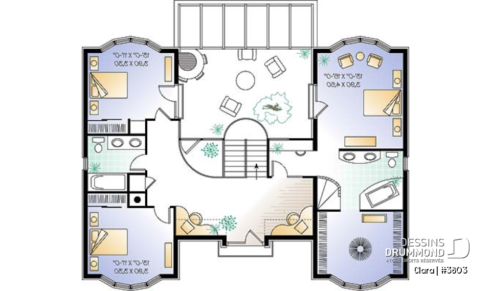 Étage - Maison avec cinéma maison, salle détente avec spa en solarium, balcon intérieur, 2 espaces bureau - Clara