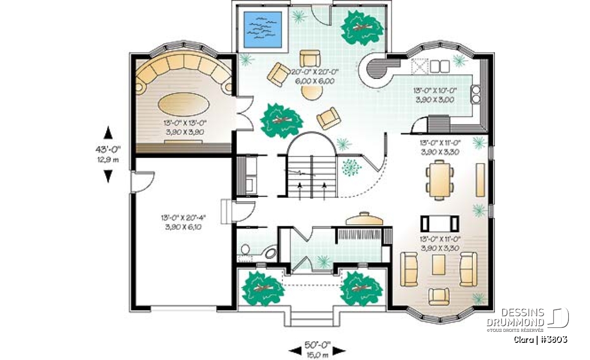 Rez-de-chaussée - Maison avec cinéma maison, salle détente avec spa en solarium, balcon intérieur, 2 espaces bureau - Clara