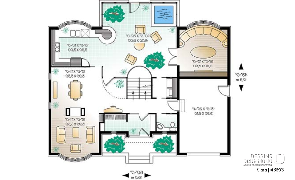 Rez-de-chaussée - Maison avec cinéma maison, salle détente avec spa en solarium, balcon intérieur, 2 espaces bureau - Clara