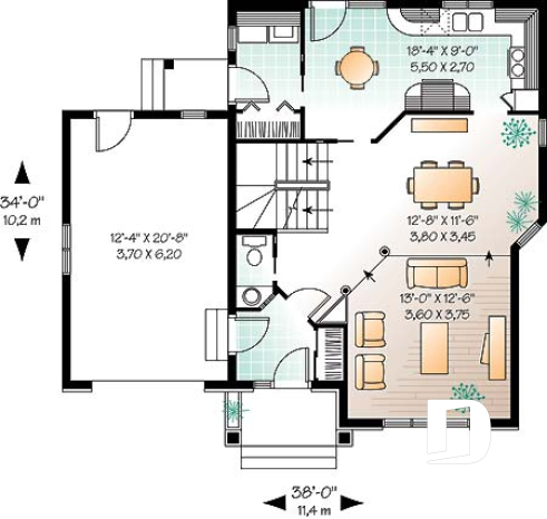 Rez-de-chaussée - Maison d'inspiration anglaise, 3 chambres, buanderie au r-d-c, suite des maîtres, garage - Anne