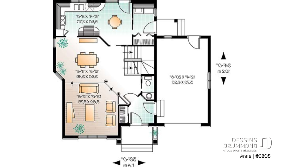 Rez-de-chaussée - Maison d'inspiration anglaise, 3 chambres, buanderie au r-d-c, suite des maîtres, garage - Anne