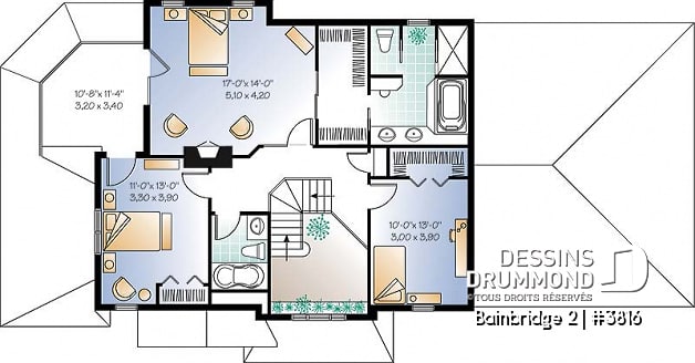 Étage - Superbe lumière naturelle, plan de maison 3 chambres, bureau, balcon à l'étage, solarium - Bainbridge 2
